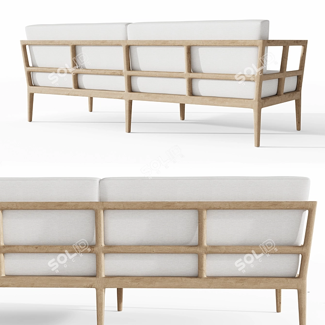 Restoration Hardware Laurel Teak Sofa 3D model image 2