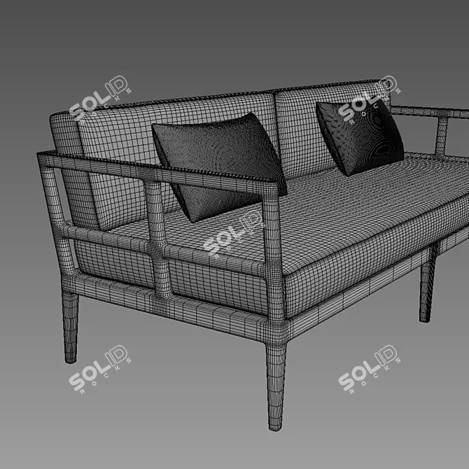 Restoration Hardware Laurel Teak Sofa 3D model image 3