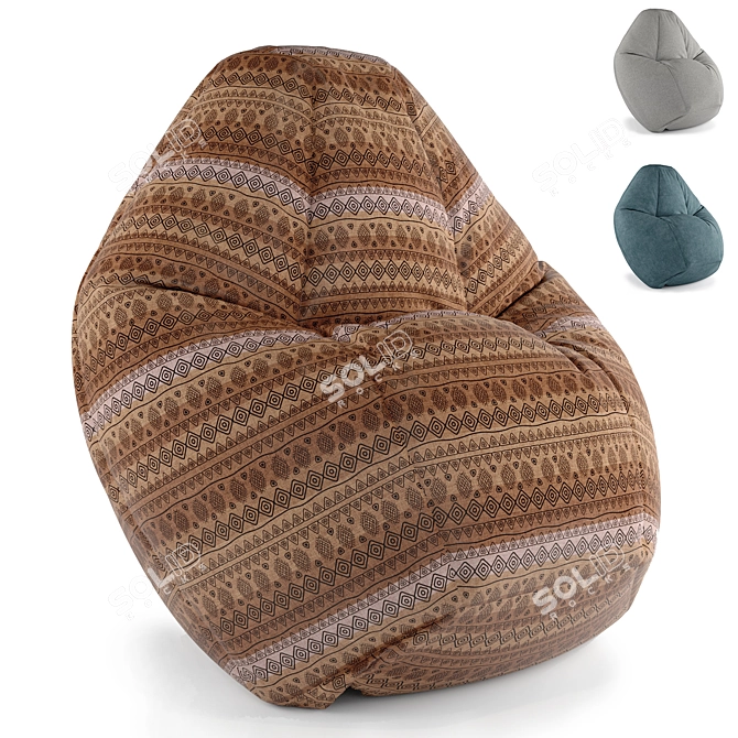 Ultimate Comfort Bean Bag - Pear Shape 3D model image 1