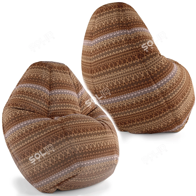 Ultimate Comfort Bean Bag - Pear Shape 3D model image 2