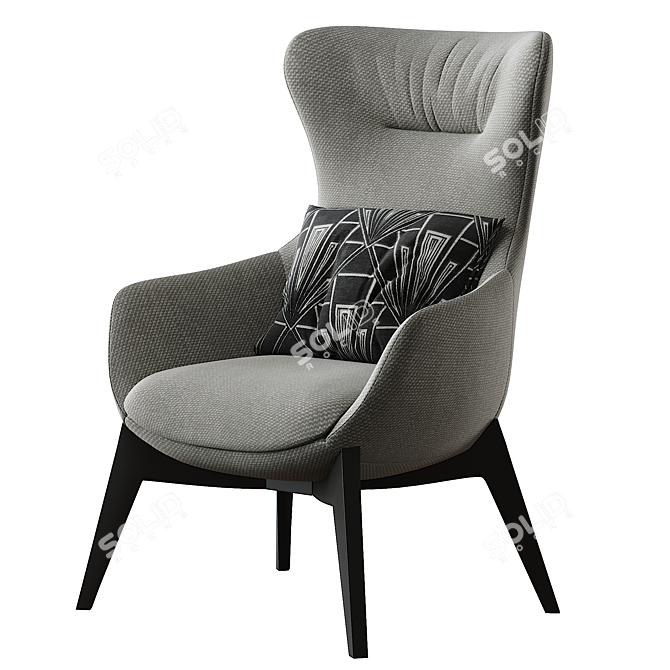 Elegant Nicoline Italia Iseo Armchair 3D model image 1