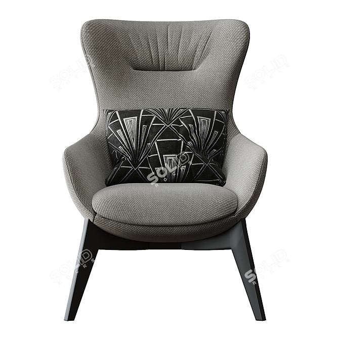 Elegant Nicoline Italia Iseo Armchair 3D model image 2