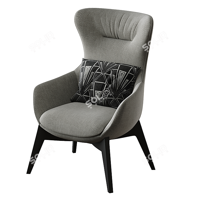 Elegant Nicoline Italia Iseo Armchair 3D model image 4