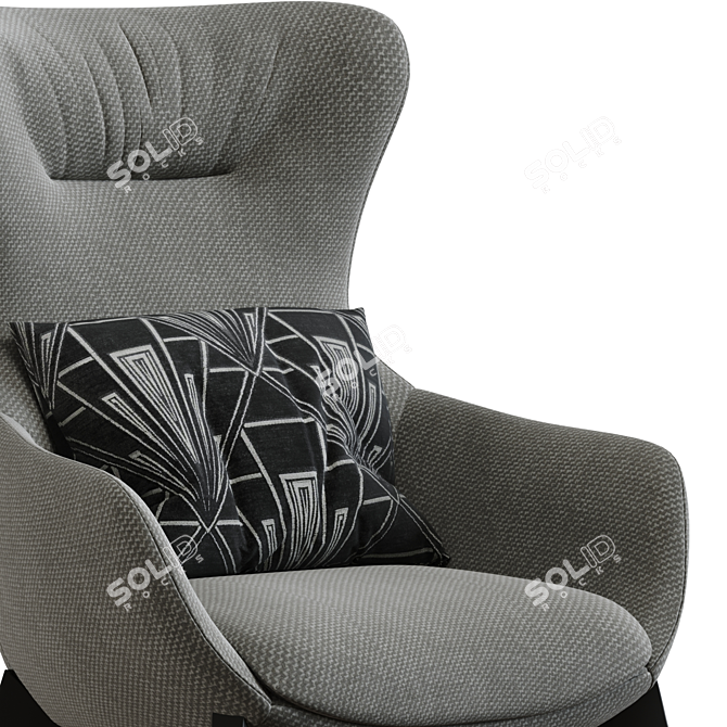 Elegant Nicoline Italia Iseo Armchair 3D model image 5