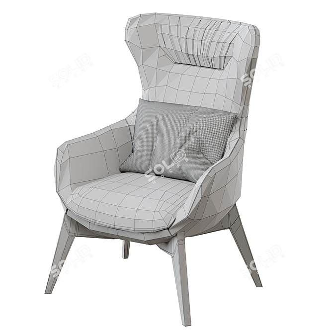 Elegant Nicoline Italia Iseo Armchair 3D model image 6