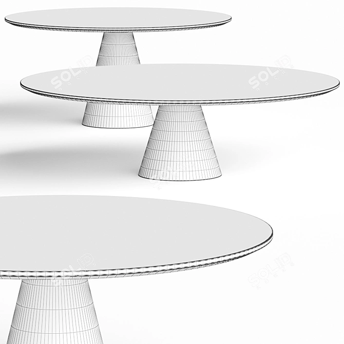 Sleek Wood Coffee Tables 3D model image 2