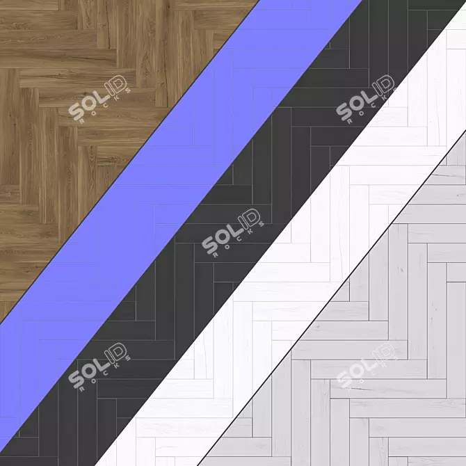 Versatile Parquet Flooring: Standard and Herringbone Patterns | 12 Planks | PBR 4k | Max, FBX, 3D model image 4