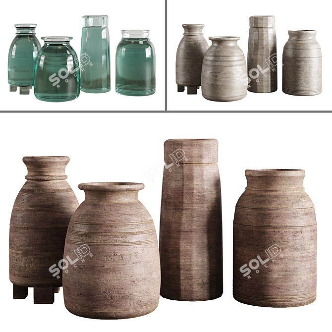 Exquisite Indian Wood Vessel 3D model image 6