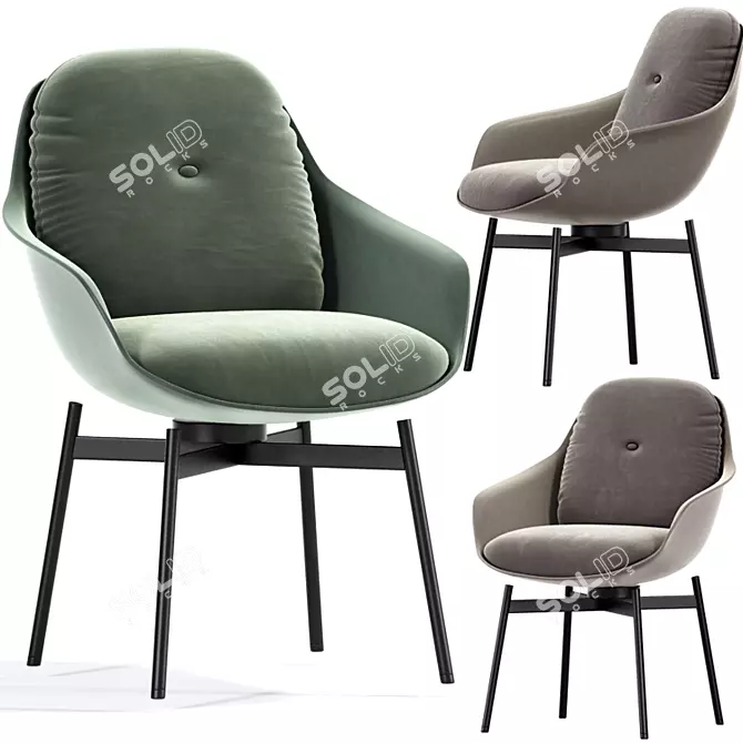 Rolf Benz Dining Chair: Elegant Comfort 3D model image 1