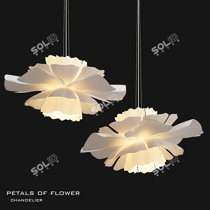 Romantic Blossom Chandelier 3D model image 1