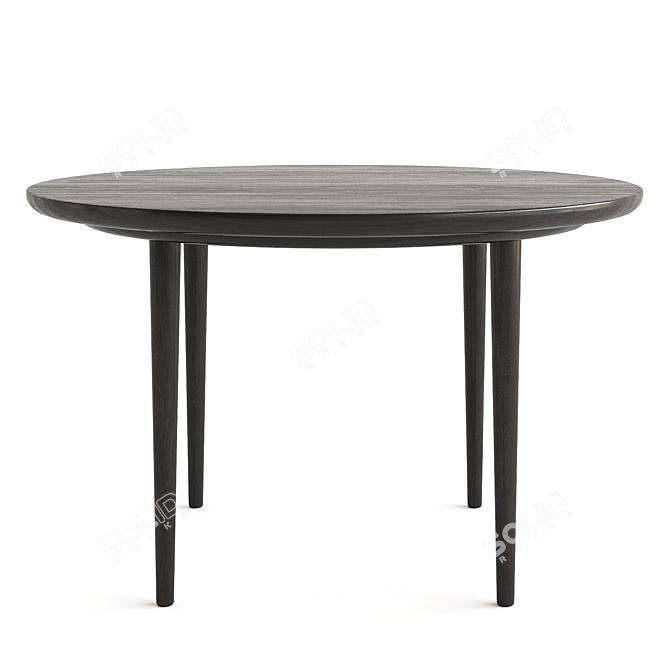 Contemporary Round Oak Dining Table 3D model image 1