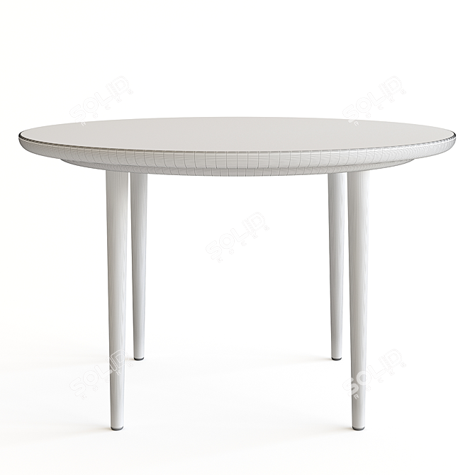 Contemporary Round Oak Dining Table 3D model image 4