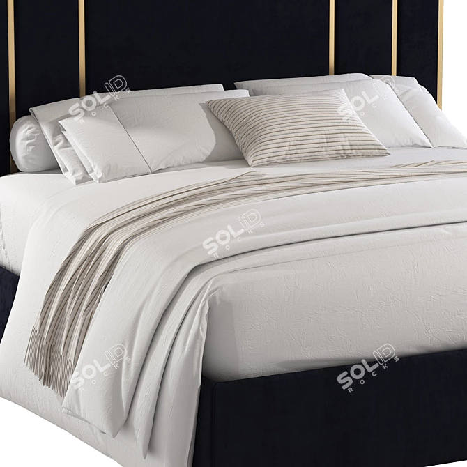 Elegant Double Bed - 1800mm x 2000mm 3D model image 2