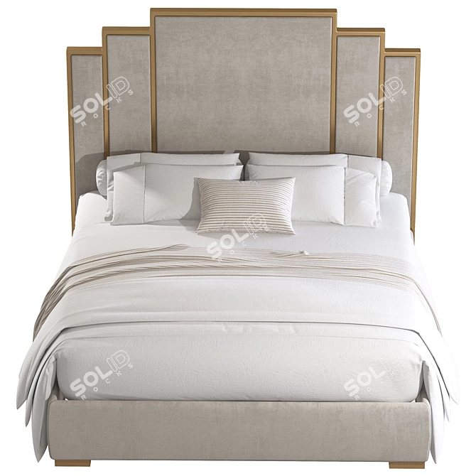 Elegant Double Bed - 1800mm x 2000mm 3D model image 4