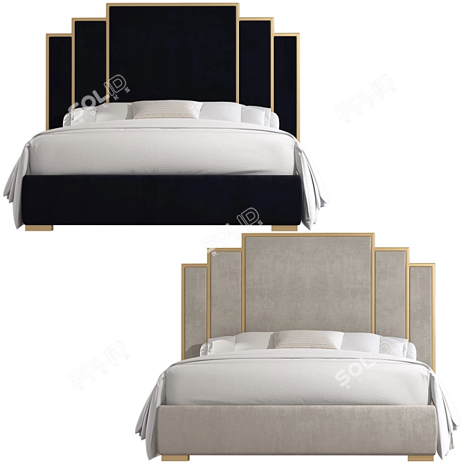 Elegant Double Bed - 1800mm x 2000mm 3D model image 5