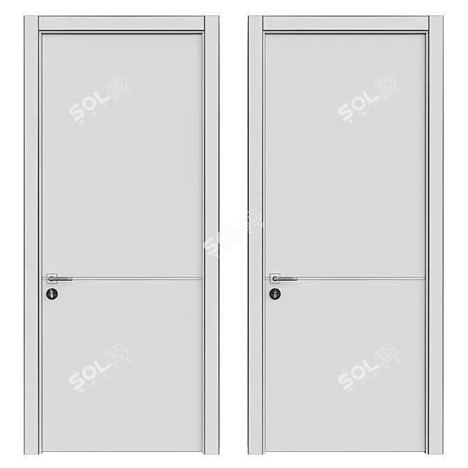 Sleek Interior Door Design 3D model image 2