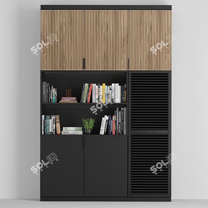 Versatile Modular Cabinet: High-Quality Shelves & Stunning Renders 3D model image 1