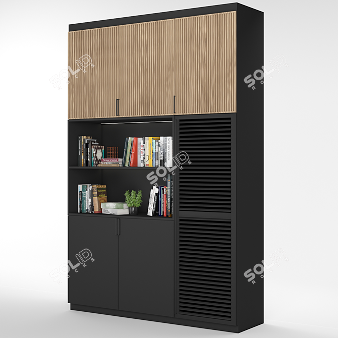 Versatile Modular Cabinet: High-Quality Shelves & Stunning Renders 3D model image 3