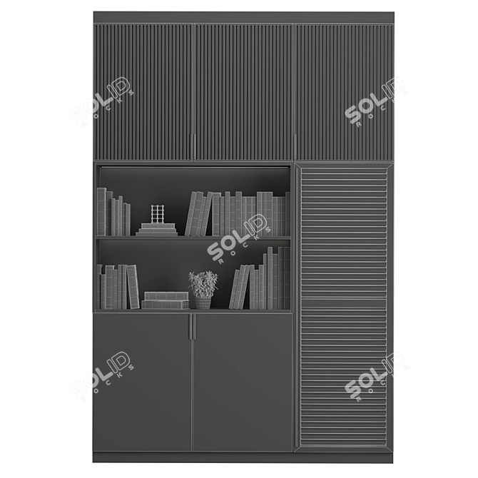 Versatile Modular Cabinet: High-Quality Shelves & Stunning Renders 3D model image 4