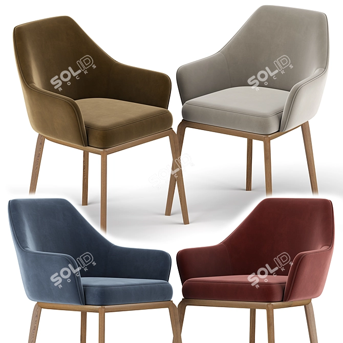 Elegant 1743 Chair: Tecni Nova's Masterpiece 3D model image 2