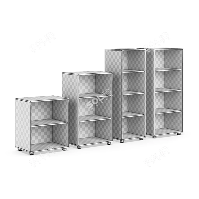 Legenda Multi-Storage Shelving Tower 3D model image 4