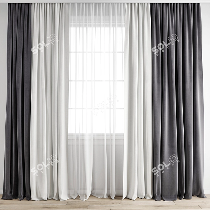 Polygonal Curtain Model 3D model image 1