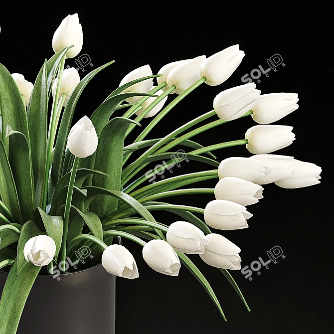 Elegant Tulip Bouquet Decor Set 3D model image 4
