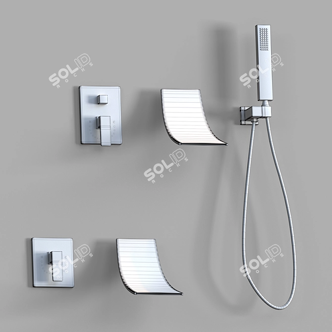 Sophistic Shower System with Microfaset GTR 3D model image 1