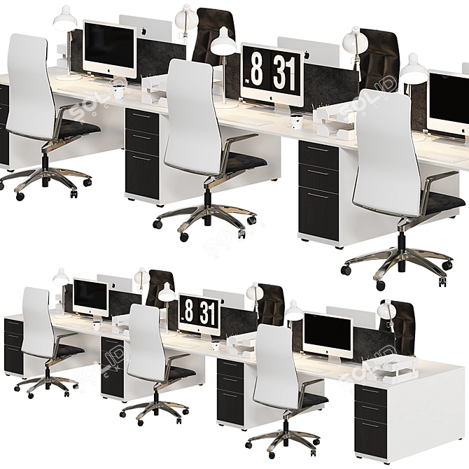 Sleek Office Set: High Detail & Optimized 3D model image 2