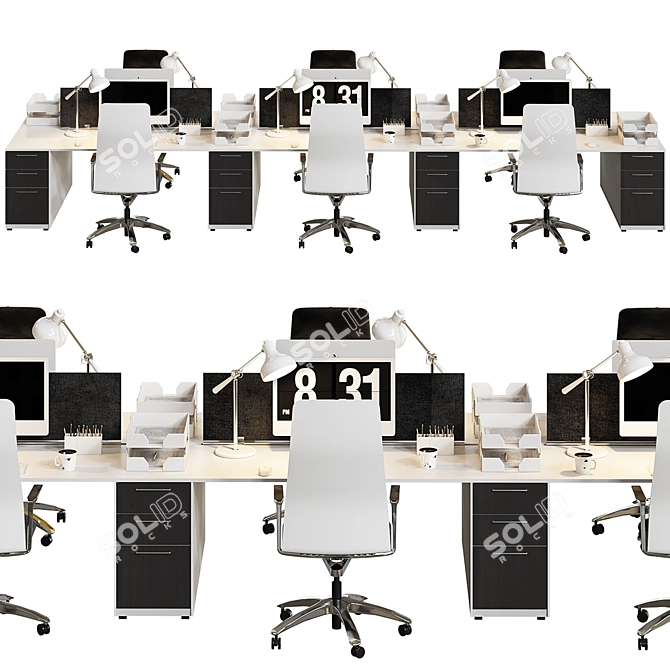 Sleek Office Set: High Detail & Optimized 3D model image 4