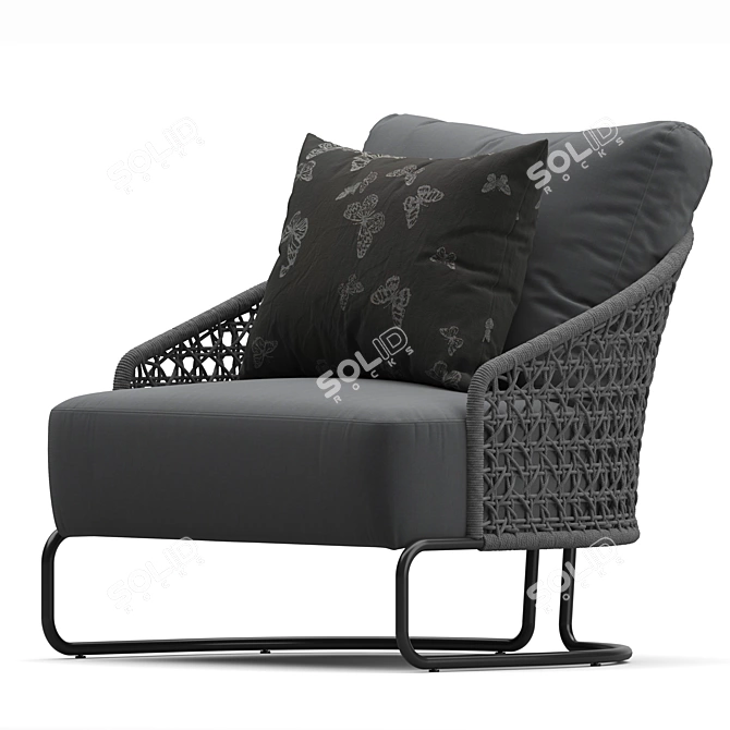 Positano Outdoor Lounge Chair 3D model image 1