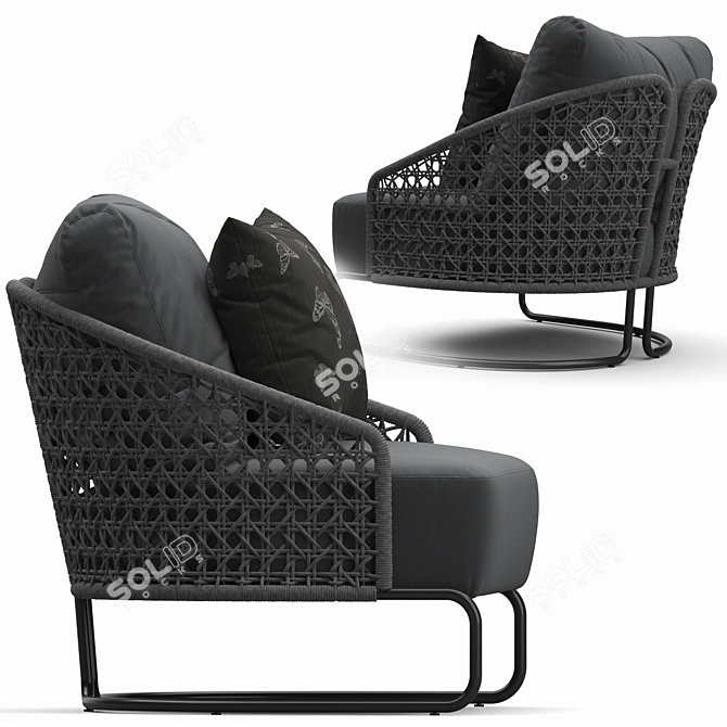 Positano Outdoor Lounge Chair 3D model image 4