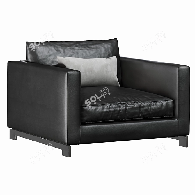 Modern Reversi Leather Armchair 3D model image 1