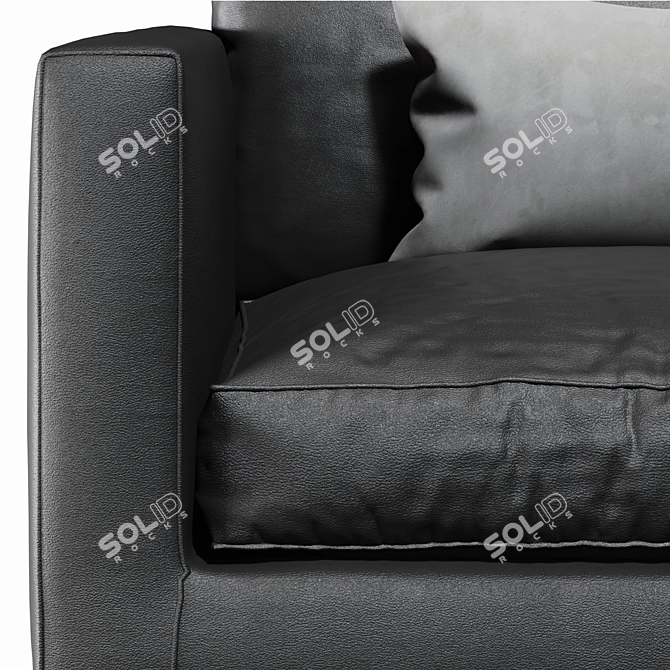 Modern Reversi Leather Armchair 3D model image 2