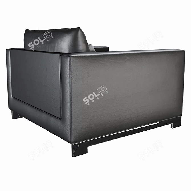 Modern Reversi Leather Armchair 3D model image 4