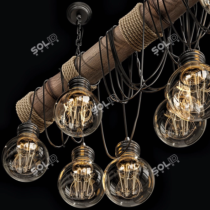 Title: Elegant Pendant Light Fixture 3D model image 2