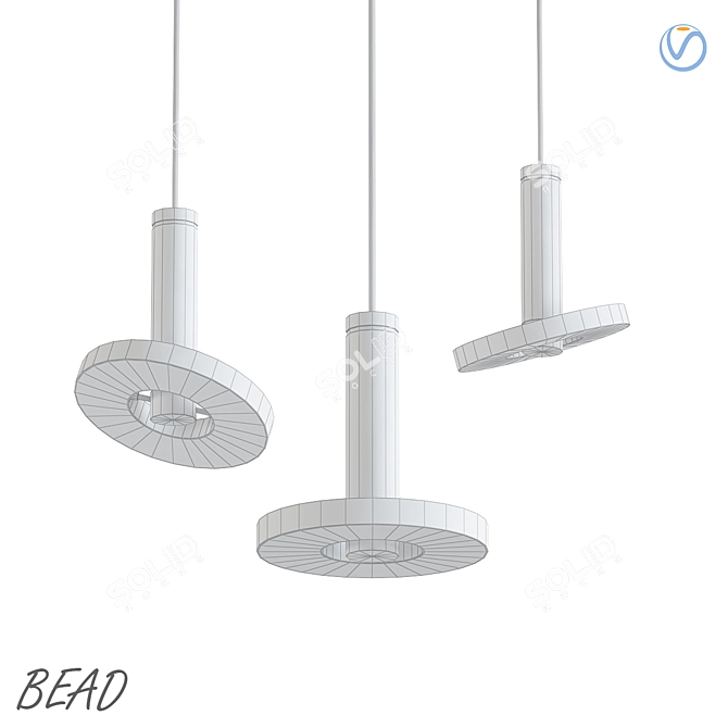 Elegant BEAD Pendant Light 3D model image 2