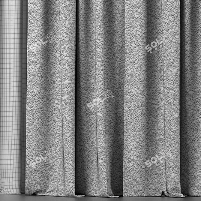 Multicolored Curtains and Tulle Set 3D model image 4