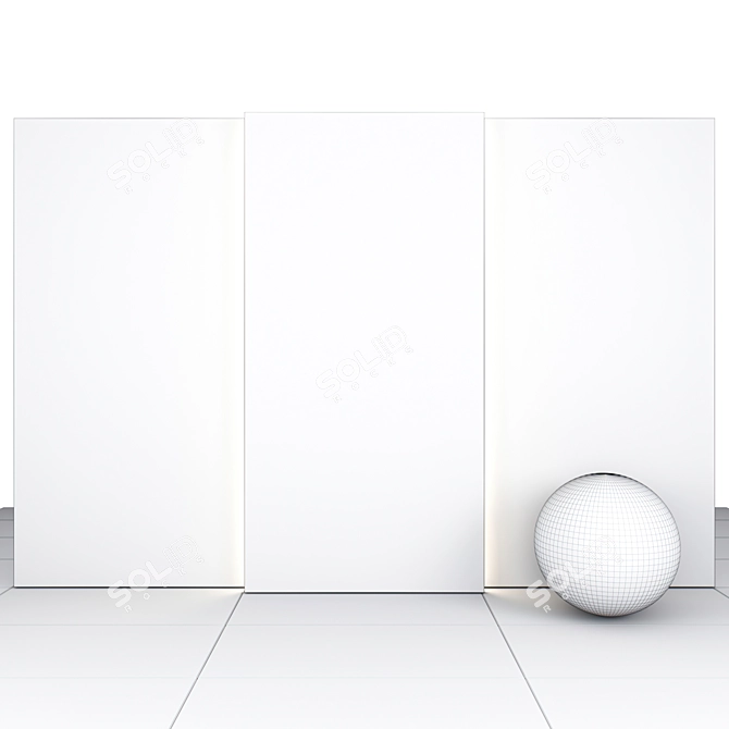 Elegant White Marble Tiles 3D model image 3