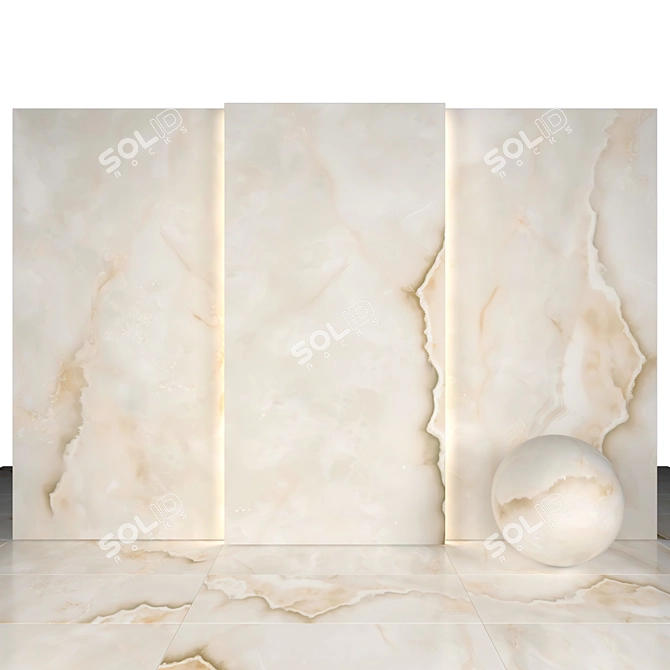 Elegant White Beige Marble Slabs 3D model image 1