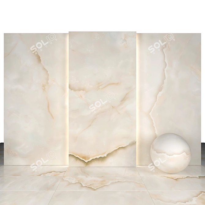 Elegant White Beige Marble Slabs 3D model image 2