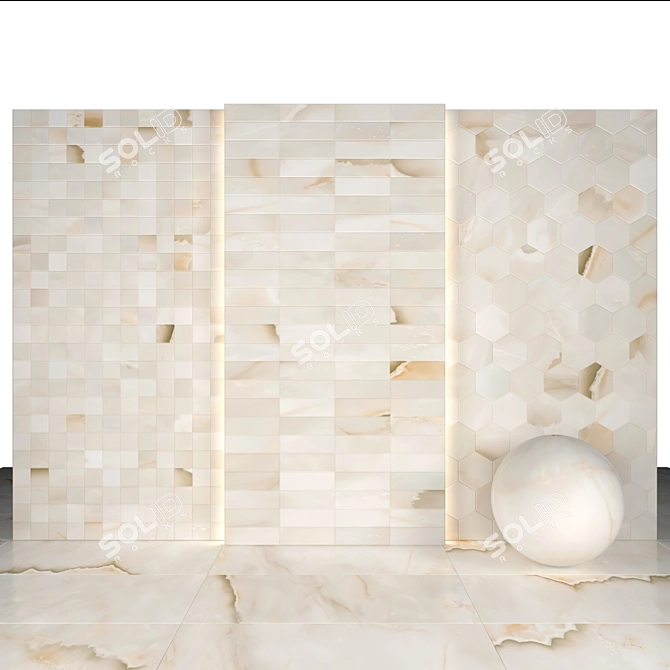 Elegant White Beige Marble Slabs 3D model image 3