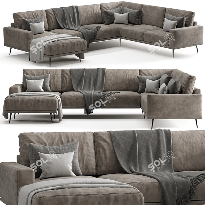 Elegant Boconcept Carlton Sofa 3D model image 1