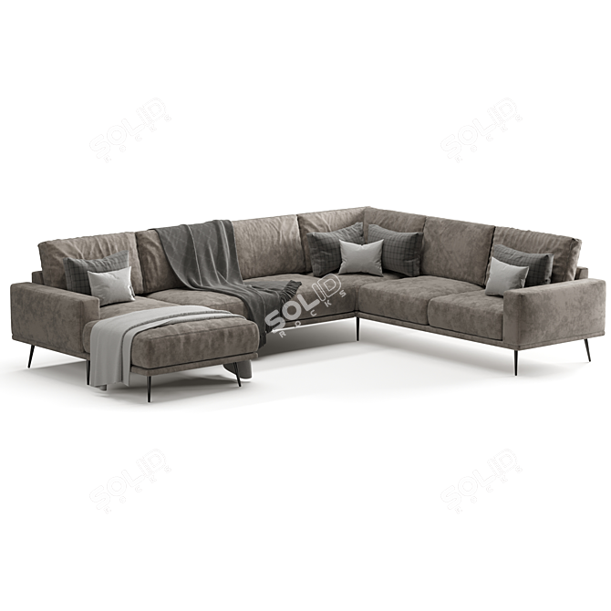 Elegant Boconcept Carlton Sofa 3D model image 5