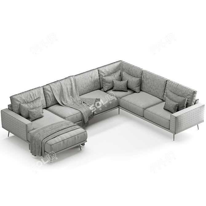 Elegant Boconcept Carlton Sofa 3D model image 6