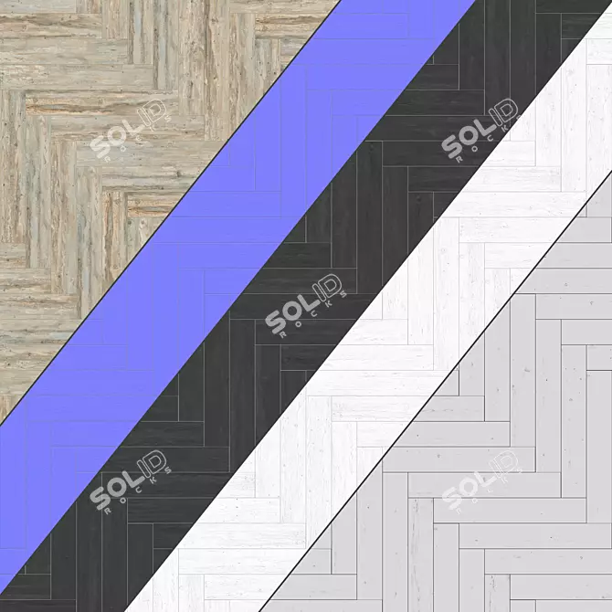 Versatile Parquet Collection: Standard and Herringbone Patterns, 12 Plank Options 3D model image 4