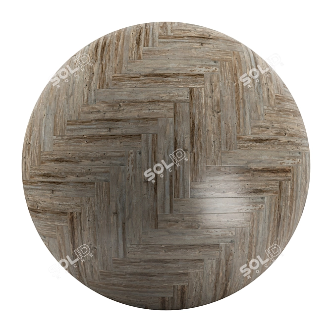 Parquet 45: Standard & Herringbone Pattern, PBR Materials 3D model image 2