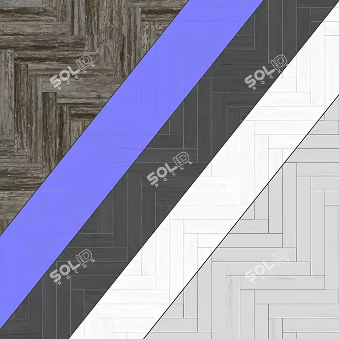 Parquet 46: Standard & Herringbone Patterns, 12 Different Planks, PBR Materials - 4k Seamless 3D model image 4