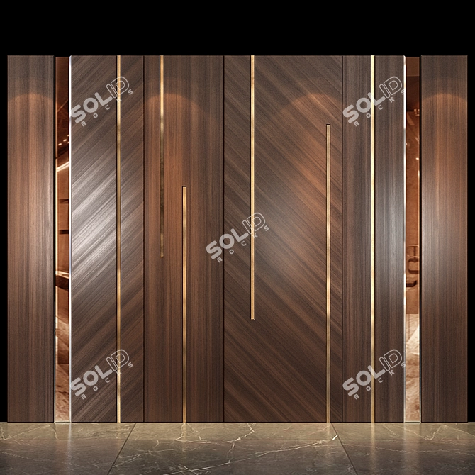 Stylish Wall Panel Design 3D model image 1