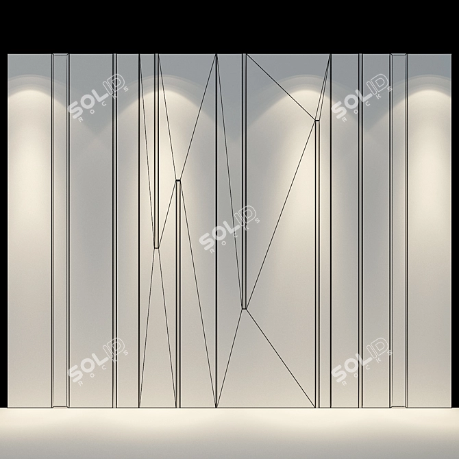 Stylish Wall Panel Design 3D model image 2